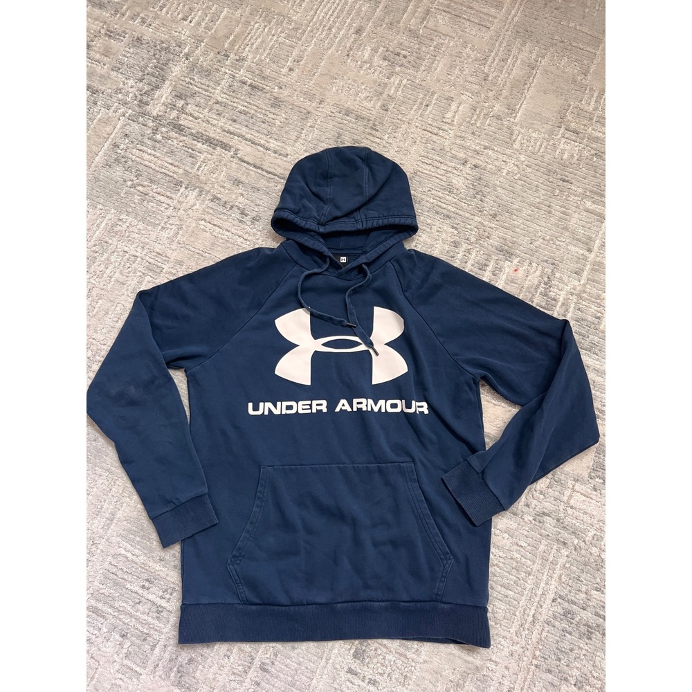 Under‎ Armour Hoodie Mens Medium Blue Pullover Logo Athletic Casual Activewear
